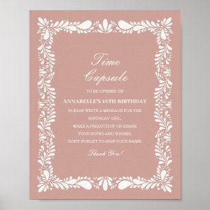 Poster Pink Talavera Carrelage Temps Capsule Baby Anniver