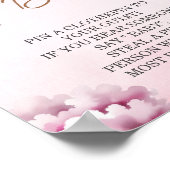 Poster Pink Teddy Star Cloud Baby shower ne pas dire bébé (Coin)