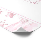 Poster Pink Toile De Jouy Paris Baby Shower Welcome (Coin)