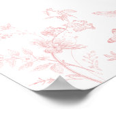 Poster Pink toile de jouy signe de bienvenue (Coin)