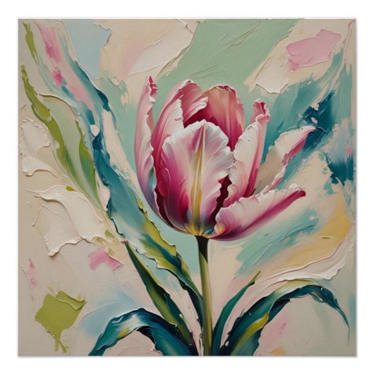 Poster pink tulip (Devant)
