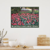 Poster Pink Tulips Epictetus Quote (Cuisine)
