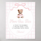 Poster Pink Tutu Teddy Bear Baby Shower Mimosa Bar (Devant)