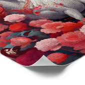 Poster Pink Unicorn & Peony Dreamscape Fantasy (Coin)