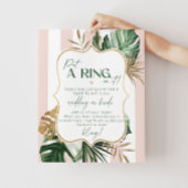 Poster Pink vert tropical chic ne pas dire jeu de la mari