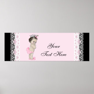 Poster Pink Vintage Baby Girl Princess