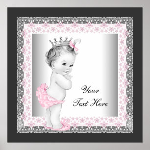Poster Pink Vintage Baby Girl Princess