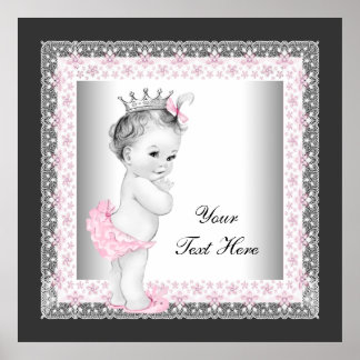 Poster Pink Vintage Baby Girl Princess