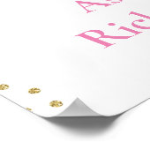 Poster Pink violet or baby shower papillon bienvenue (Coin)