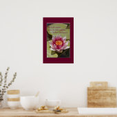 Poster Pink Water Lily Flower Gros plan Photo personnalis (Cuisine)