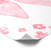 Poster Pink Watercolor Bow Nursery Wall Art Baby Girl (Coin)