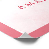 Poster Pink Watercolor Teddy Bear Baby Shower Welcome (Coin)