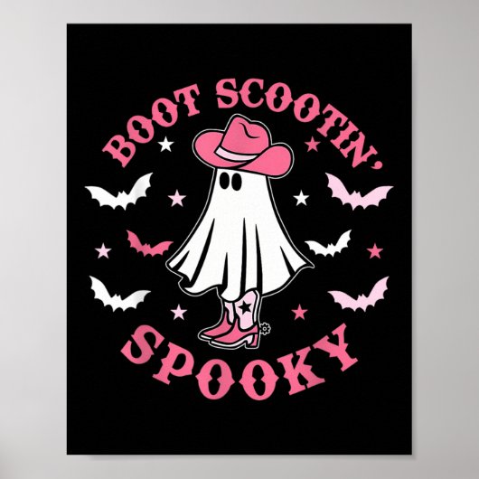 Poster Pink Western Halloween Cowboy Ghost Boot Scootin S (Devant)