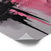 Poster Pink White et Black Splash Art sans cadre (Coin)