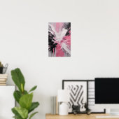 Poster Pink White et Black Splash Art sans cadre (Bureau à domicile)