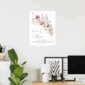 Poster Pink Wildflower Bridal Shower (Bureau à domicile)