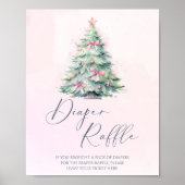 Poster Pink winter Baby it's cold outside diaper raffle  (Devant)