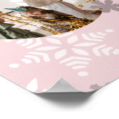 Poster Pink Winter Birthday Party Photo Collage Modèle (Coin)