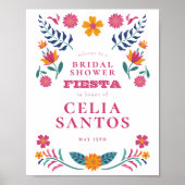 Poster Pink Yellow Mexican Fiesta Bridal Shower (Devant)