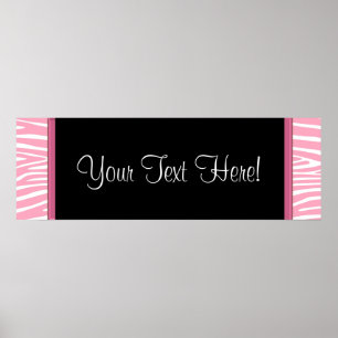 Poster Pink Zebra Baby Shower Banner