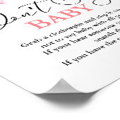 Poster PinkBow ne dit pas bébé' Baby shower signe de jeu (Coin)