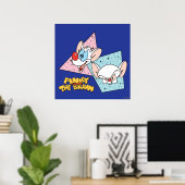 Poster Pinky et le cerveau | Graphiques de caractères rét (Bureau à domicile)