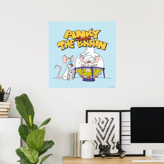 Poster Pinky et le cerveau | Laboratoire (Bureau à domicile)