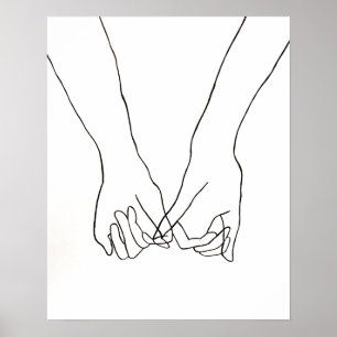 Poster Pinky Promise Line Art 16x20