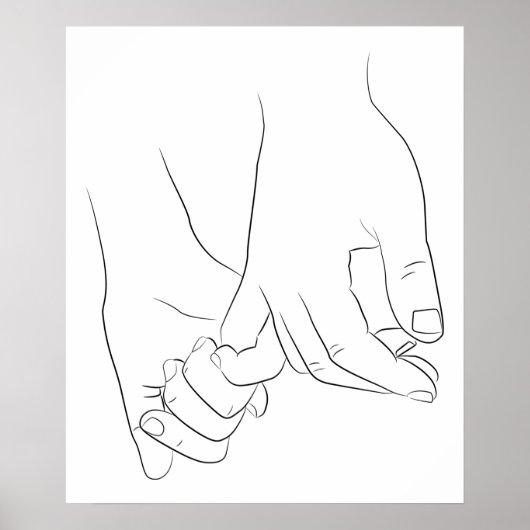 Poster Pinky Promise Minimal Line Art Cute Simple tendanc (Devant)