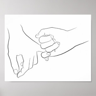 Poster Pinky Promise Minimal Line Art Cute Simple tendanc
