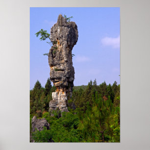 Poster Pinnacles de Shilin Forêt de pierre - Yunnan,Chine