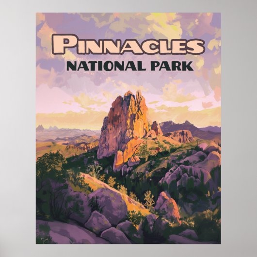 Poster Pinnacles National Park Buttes Californie (Devant)