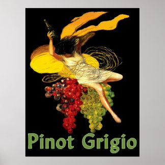 Poster Pinot Grigio femme au vin