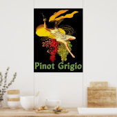 Poster Pinot Grigio femme au vin (Cuisine)