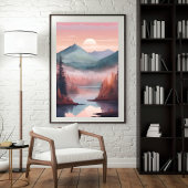 Poster Pins Crimson - DreamForest Sunrise Paysage Ar