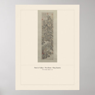 Poster Pins dans les vallées - Wen Boren, dynastie Ming