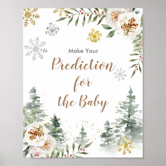 Poster Pins d'hiver Prédictions florales pour bébé (Devant)