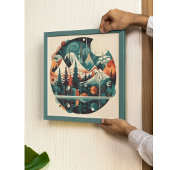 Poster Pins nordiques et pics