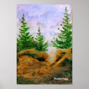 Poster Pins sur les rochers Art Imprimer