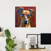 Poster Pinscher autrichien - Portrait de chien (Bureau à domicile)