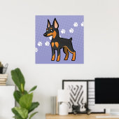 Poster Pinscher miniature de dessin animé / Manchester Te (Bureau à domicile)