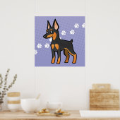 Poster Pinscher miniature de dessin animé / Manchester Te (Cuisine)