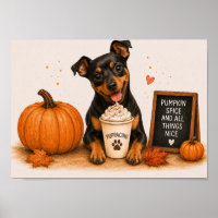 Pinscher Nain Invitant Épices de Citrouille A4