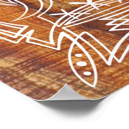 Poster Pinstriped Shrunken Head Tiki (Hoek)