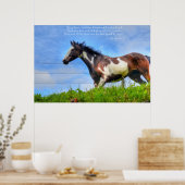 Poster Pinto Paint & Clouds Ranch Horse w Poem Photo (Cuisine)