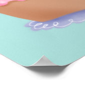 Poster Pinup Chef Girl Icing a gâteau - bleu (Coin)