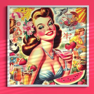 Poster Pinup Cute Kitsch Retro