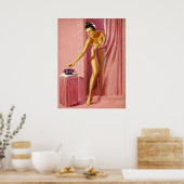 Poster Pinup dans la douche (Cuisine)
