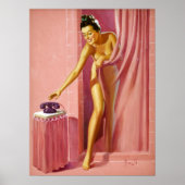 Poster Pinup dans la douche (Devant)