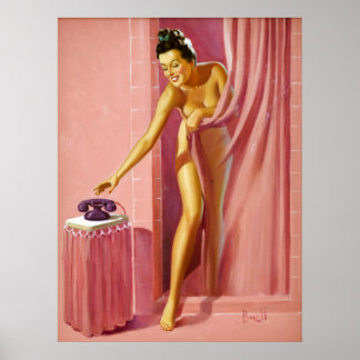 Poster Pinup dans la douche